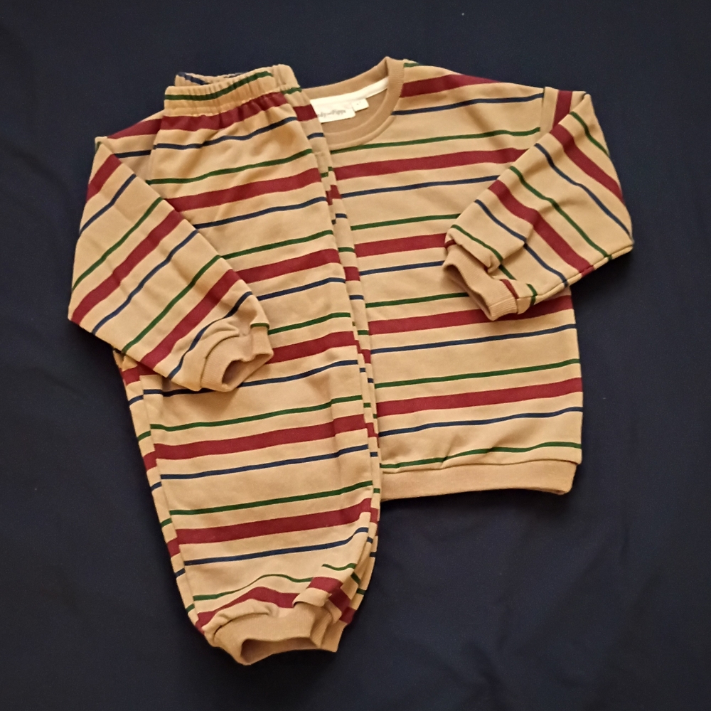 Indy & Pippa Striped Sweatsuit 4T